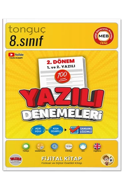 8. Sınıf Yazılı Denemeleri 2. Dönem 1 ve 2. Yazılı - Tonguç Yayınları ürün görseli 1