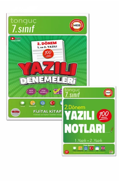 7. Sınıf Yazılı Notları ve Denemeleri 2. Dönem 1 ve 2. Yazılı 2 KİTAP - Tonguç Yayınları ürün görseli 1