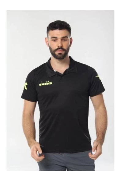 Diadora Nacce Siyah Polo Yakalı T-Shirt  -  1TSR06-Siyah ürün görseli 1