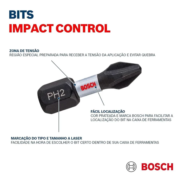 Bosch ImpactC Vidalama Çift Uç PH2*65mm 8'li - 2608522337 - Resim 3