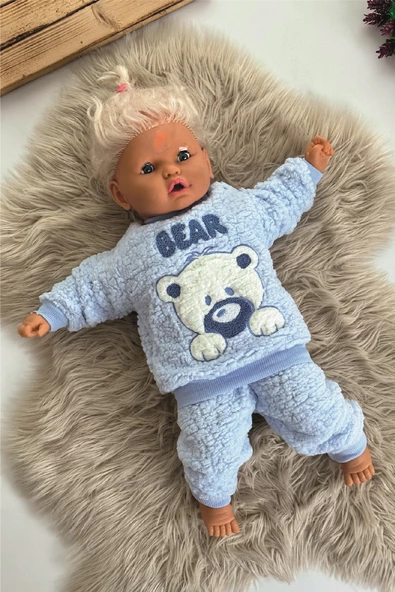 Kışlık Bebek Takımları Çocuk Giyim Bebek Kıyafeti Çocuk Kostümü welsoft takım Welsoft Peluş Unisex ürün görseli 1
