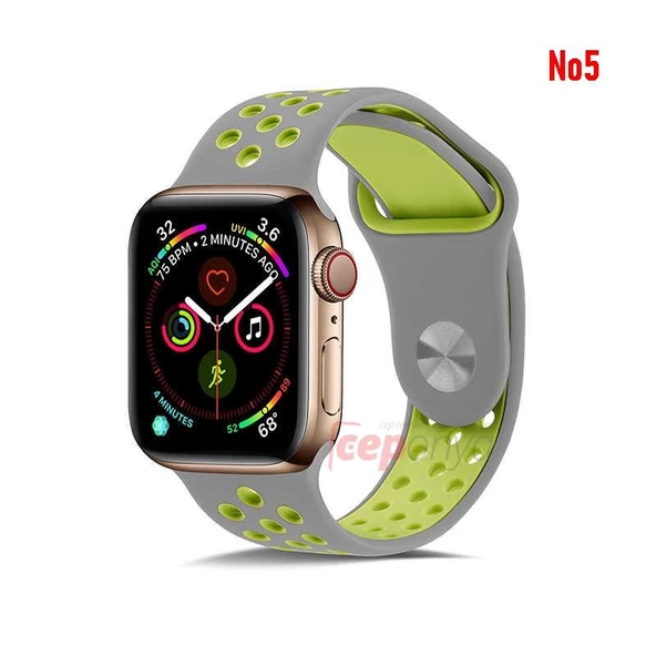 Apple Watch 42-44 mm KRD-02 Silikon Kordon - Resim 6