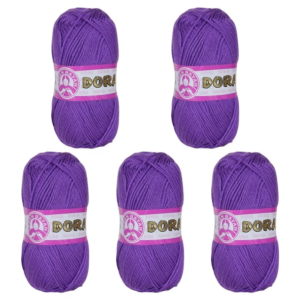 Ören Bayan Dora Örgü İpi - Mor - 5'Li Paket - ( Renk Kodu : 059 ) ürün görseli 1
