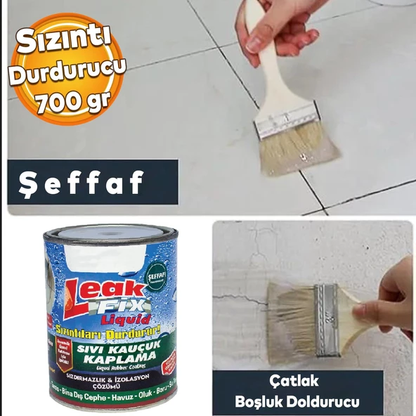 Şeffaf Leak Fix Liqid Su Sızıntı Durdurucu Sıvı Kauçuk Kaplama İzalasyon Sızdırmaz Yalıtım 700 Gr ürün görseli 1