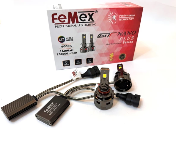 Femex GT Nano Plus Csp LUMILED ROYAL Chipset Radyatör Soğutmalı HIR 9012 Led Xenon Led Headlight ürün görseli 1