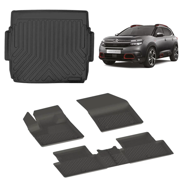 Citroen C5 Aircross 2019+ 4.5D Sahler Paspas ve 3D Rizline Bagaj Havuzu ürün görseli 1