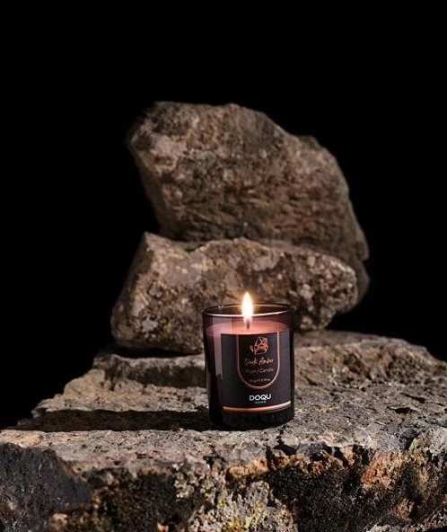 Doqu Home New Dark Amber Kokulu Mum Saydam - 170 gr ürün görseli 1