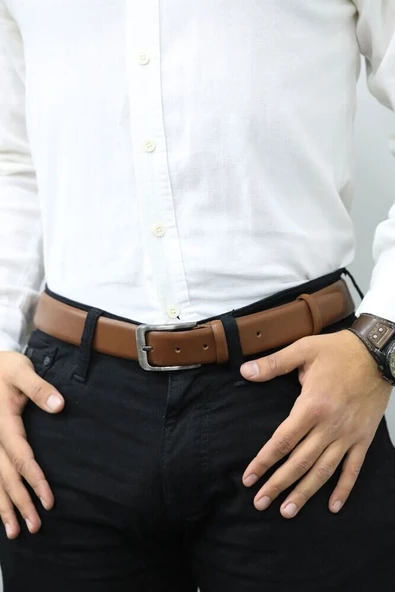 Guard Taba Klasik Deri Erkek Kemeri - 3,5 Cm - GRD2403XW22355 ürün görseli 1
