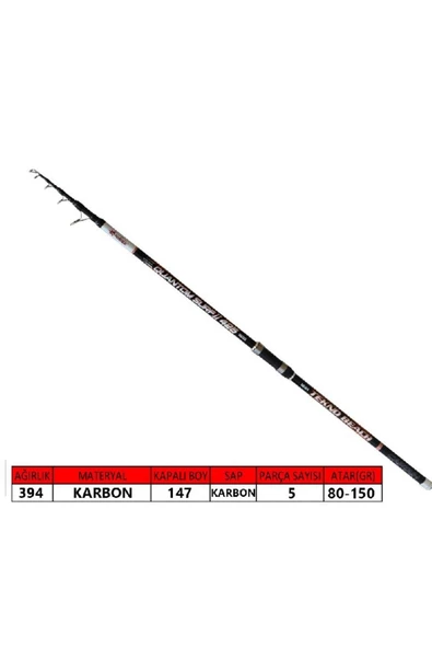 Captain 1691 Quantum II Tele Surf Kamış 80-150gr Atar 390 cm ürün görseli 1