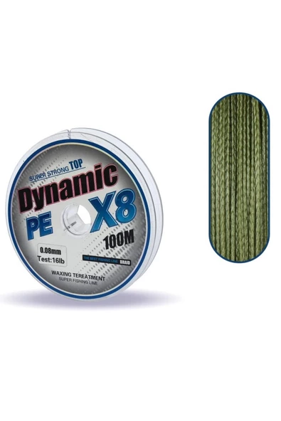 Captain Dynamic Soft PE 8 Örgü İp Misina 100mt Yeşil 0,12mm ürün görseli 1