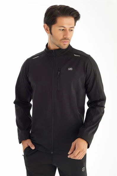 Crozwise Dalgıç Yarım Yaka - Erkek Siyah Tam Fermuarlı Spor Sweatshirt - 6040-10 ürün görseli 1