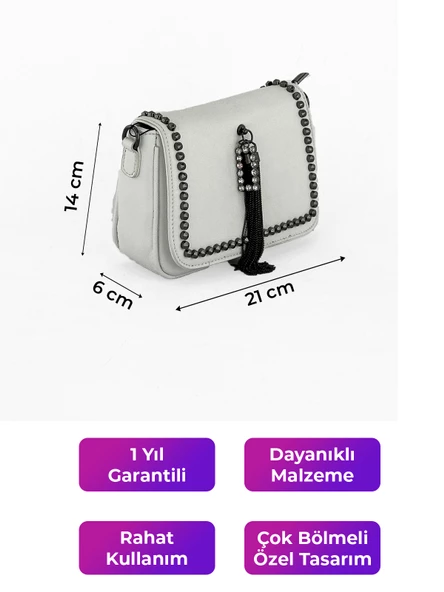 Kriste Bell Kadın Çanta Beyaz 26219 - Resim 2