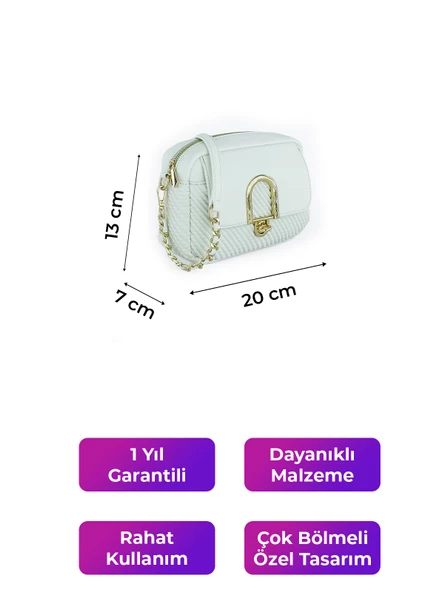Kriste Bell Kadın Çanta Beyaz 26412 - Resim 2