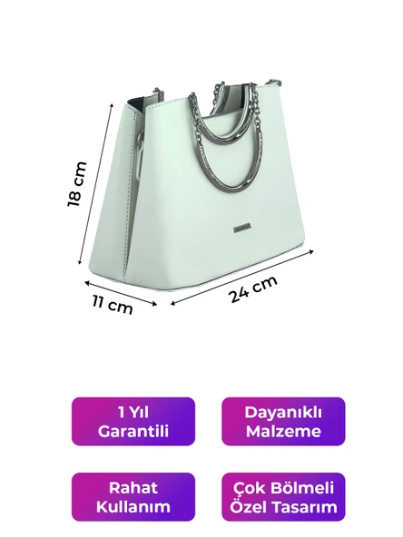 Kriste Bell Kadın Çanta Beyaz 7140 - Resim 2