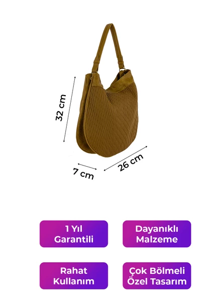 Kriste Bell Kadın Çanta Camel 26420 - Resim 2