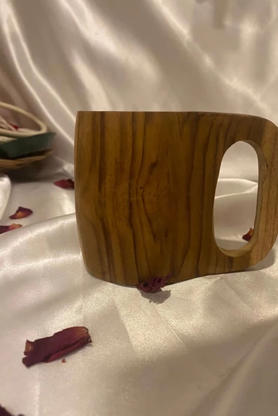 Kuksa Ahşap Rengi Tahta Bardak Kupa ürün görseli 1