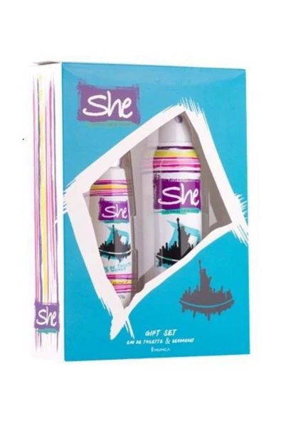 SHE EDT 50ML+150ML DEO WOMEN SET-IS FROM NEWYORK MAVİ ürün görseli 1