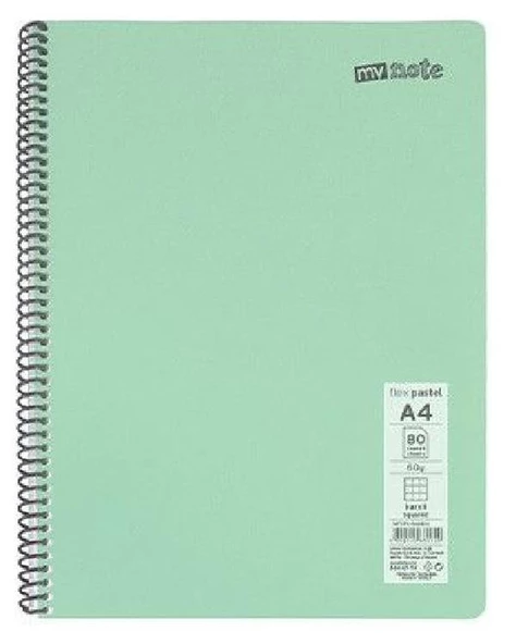Mynote Flex Neon A4 96 Yaprak Spiralli Çizgili Defter ürün görseli 1