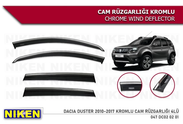 Dacia Duster Kromlu Cam Rüzgarlığı Niken 2010-2017 ürün görseli 1