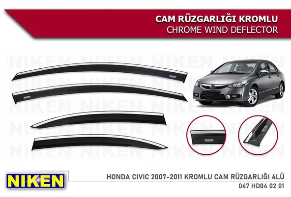Honda civic fd6 Kromlu Cam Rüzgarlığı Niken 2006-2012 ürün görseli 1