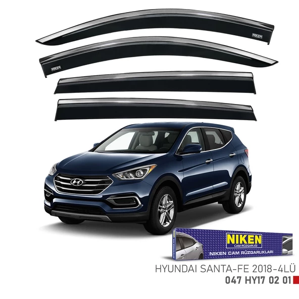 Hyundai Santa fe Kromlu Cam Rüzgarlığı Niken 2018+ ürün görseli 1