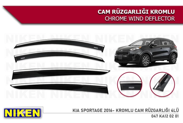 Kia Sportage Kromlu Cam Rüzgarlığı Niken 2016+ ürün görseli 1