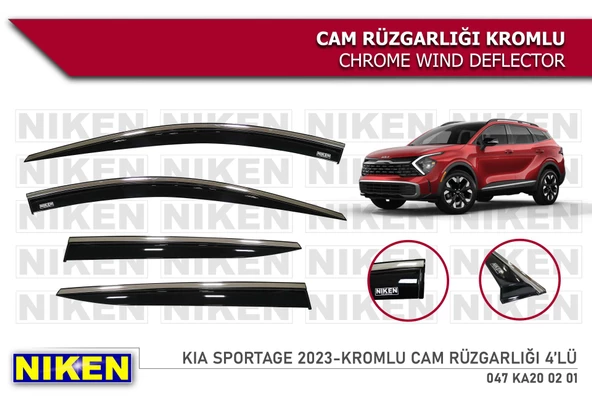 Kia Sportage Kromlu Cam Rüzgarlığı Niken 2021+ ürün görseli 1