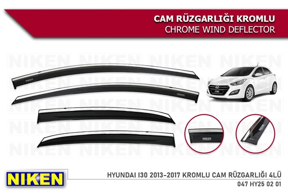 Hyundai i30 Kromlu Cam Rüzgarlığı Niken 2013-2017 ürün görseli 1