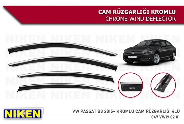 Cam Rüzgarlığı Niken Vw Passat b8 Kromlu  2015+ ürün görseli 1