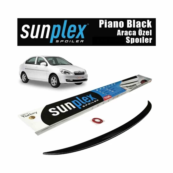 Hyundai Accent Era Spoiler Piano Black 2006-2013 arası modellere uyumlu Sunplex ürün görseli 1