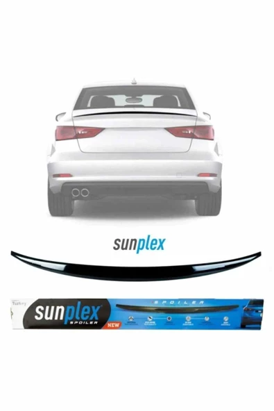 Audi A3 Sedan Spoiler Piano Black 2013-2019 arası modellere uyumlu Sunplex ürün görseli 1