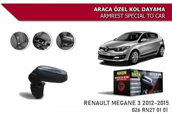 Renault Megane 3 Araca Özel Kol Dayama Kolçak Niken 2009+ ürün görseli 1
