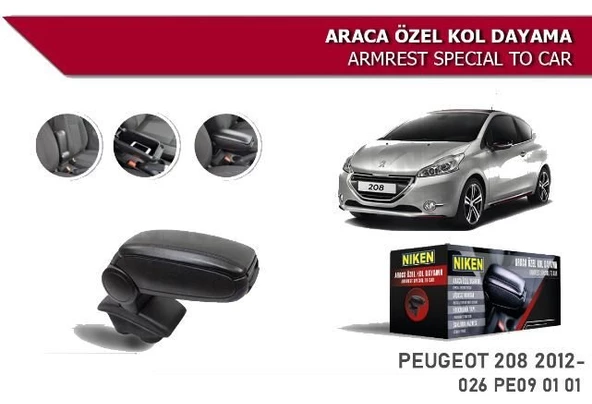 Peugeot 208 Araca Özel Kol Dayama Kolçak Niken 2012+ ürün görseli 1