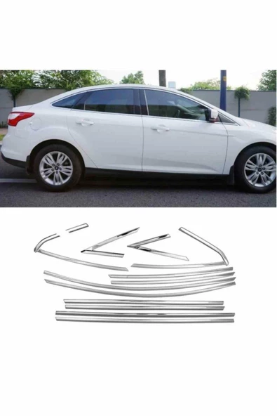 Ford Focus 4 Krom Cam Çerçeve Çıtası 2015-2019 arası ürün görseli 1