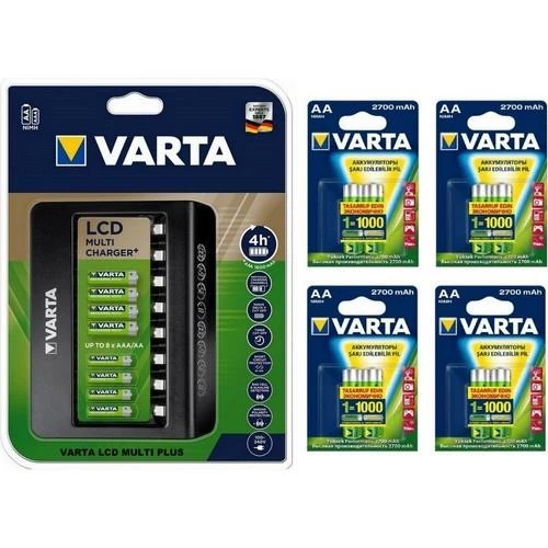 D-light Varta Multi Plus 8’li Şarj Cihazı + 8 x 2700 mAh AA Şarjlı Pil ürün görseli 1