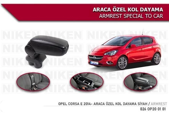 Opel Corsa E Araca Özel Kol Dayama Kolçak 2014 ve sonrası Niken ürün görseli 1