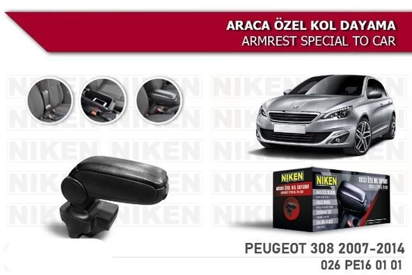 Peugeot 308 Araca Özel Kol Dayama Kolçak 2008-2013 arası Niken ürün görseli 1