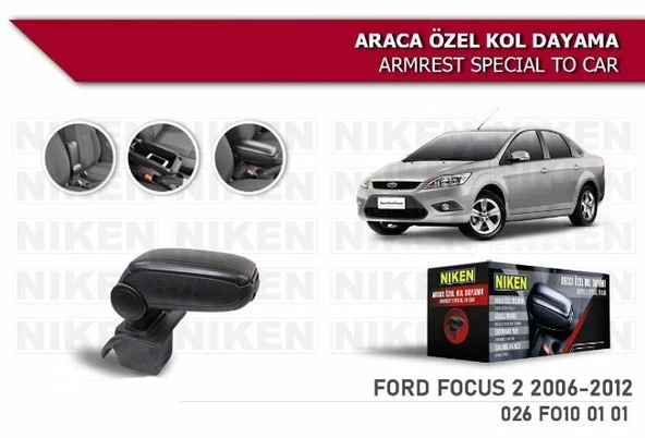 Ford Focus 2 Araca Özel Kol Dayama Kolçak 2005-2012 Arası Niken ürün görseli 1