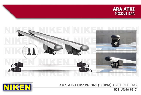 Araç üstü ara atkı tavan barı bagaj brace gri 130 cm ürün görseli 1