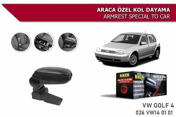 Volkswagen Golf 4 Araca Özel Kol Dayama Kolçak 1997-2005 arası Niken ürün görseli 1