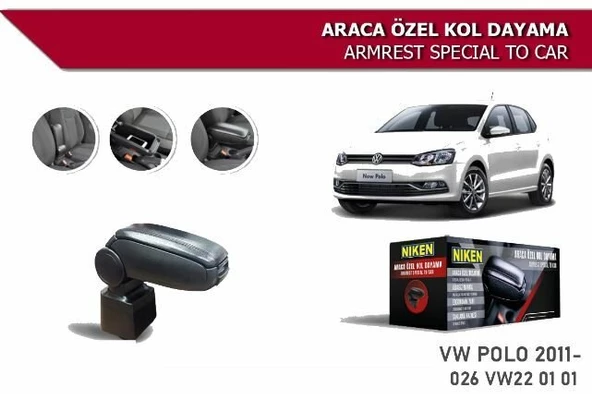 Volkswagen Polo Araca Özel Kol Dayama Kolçak 2009 sonrası Niken ürün görseli 1
