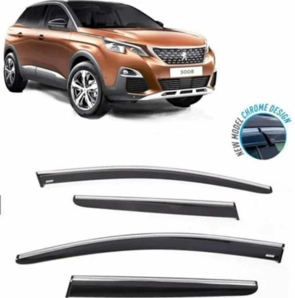 Peugeot 3008 Kromlu Cam Rüzgarlığı 2016-2023 arası Sunplex ürün görseli 1