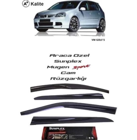 Vw Golf 5 Mugen Cam Rüzgarlığı 2005-2010 arası 4'lü Sunplex ürün görseli 1