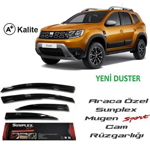 Dacia Duster Mugen Cam Rüzgarlığı 2018 sonrası 4'lü Sunplex ürün görseli 1