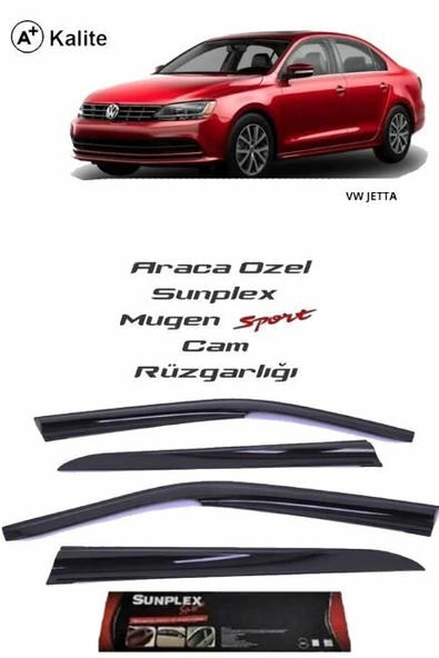Vw Jetta Mugen Cam Rüzgarlığı 2010-2017 arası 4'lü Sunplex ürün görseli 1