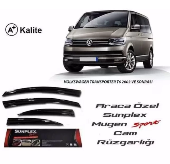 Vw Transporter T5 Mugen Cam Rüzgarlığı 2003-2015 arası 4'lü Sunplex ürün görseli 1