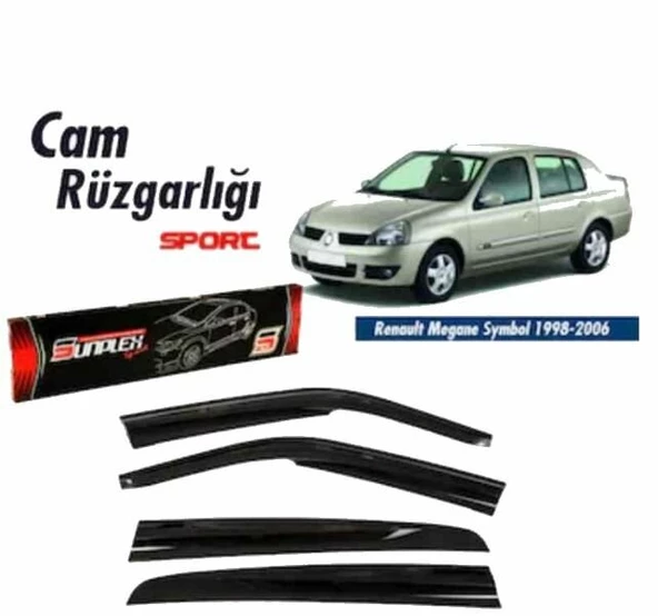 Renault Symbol Mugen Cam Rüzgarlığı 1998-2006 arası 4'lü Sunplex ürün görseli 1