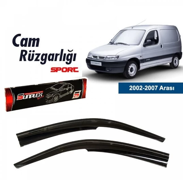 Citroen Berlingo Mugen Cam Rüzgarlığı 2002-2007 arası 2'li Sunplex ürün görseli 1