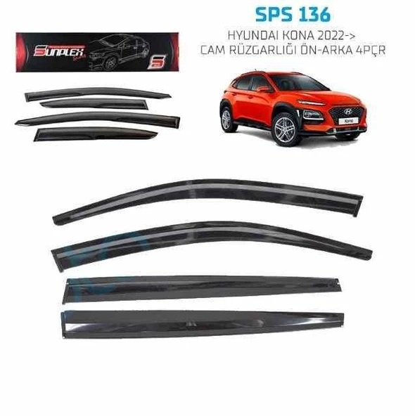 Hyundai Kona Mugen Cam Rüzgarlığı 2022 sonrası 4'lü Sunplex ürün görseli 1