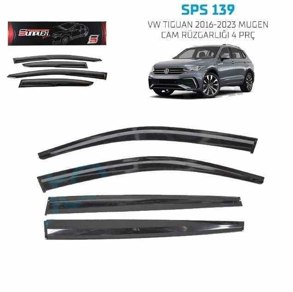 Vw Tiguan Mugen Cam Rüzgarlığı 2016-2023 arası 4'lü Sunplex ürün görseli 1